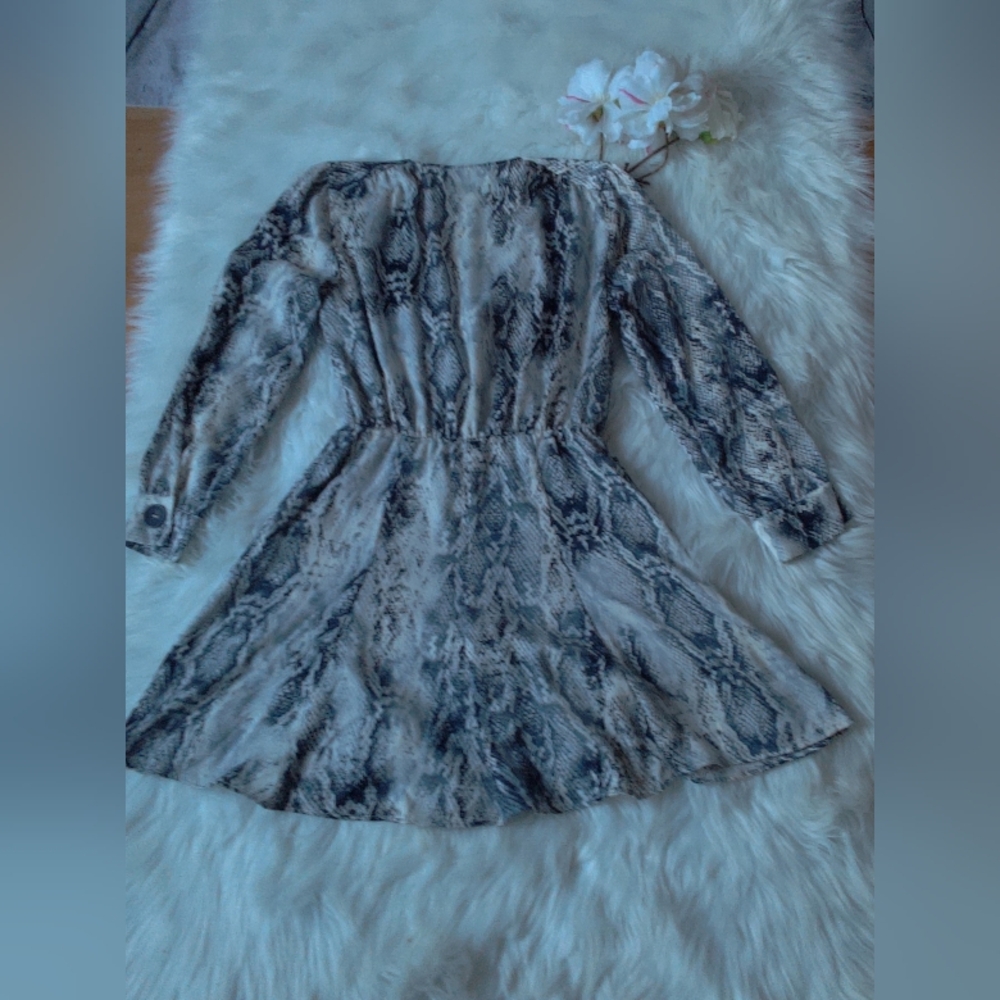 Zara Basic Snakeskin Print Button-Down Dress Size S - Picture 2 of 2